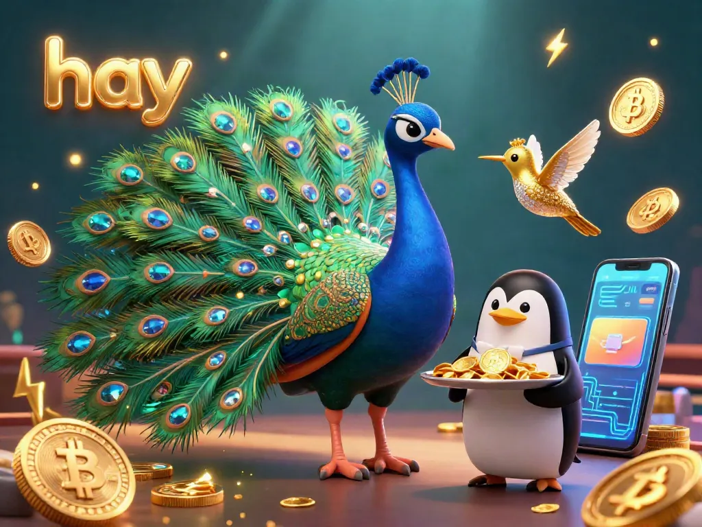 Engage with hay-themed casino action, featuring vibrant elements including 3D peacock, coins, and a butler.