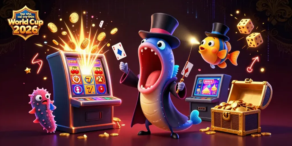Experience excitement with top nha cai uy tin World Cup 2026 as a glowing casino scene unfolds.