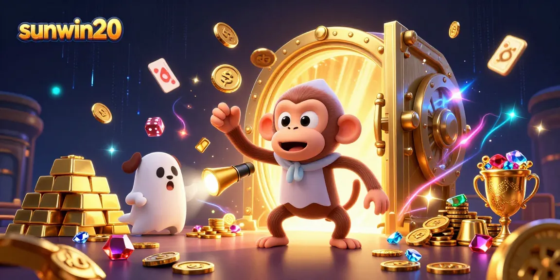 Experience thrilling gameplay with sunwin20 as the poltergeist monkey juggles treasures in a haunted casino.