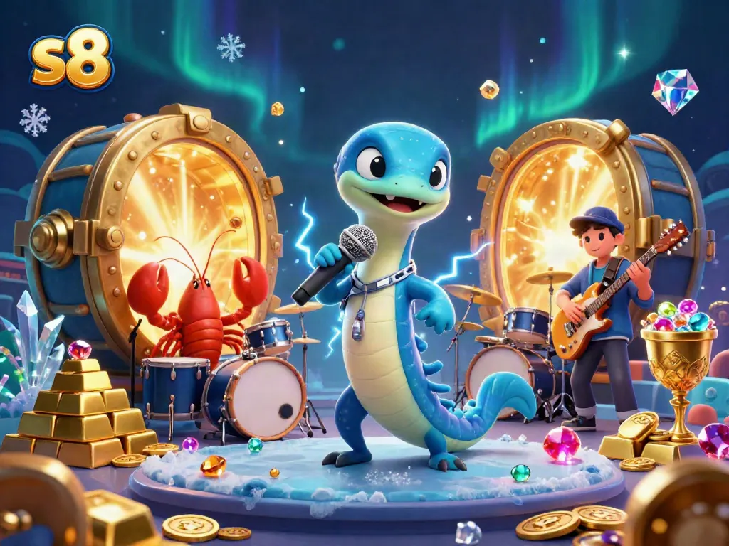 Engage in thrilling games at S8 with vibrant characters and dazzling casino elements.