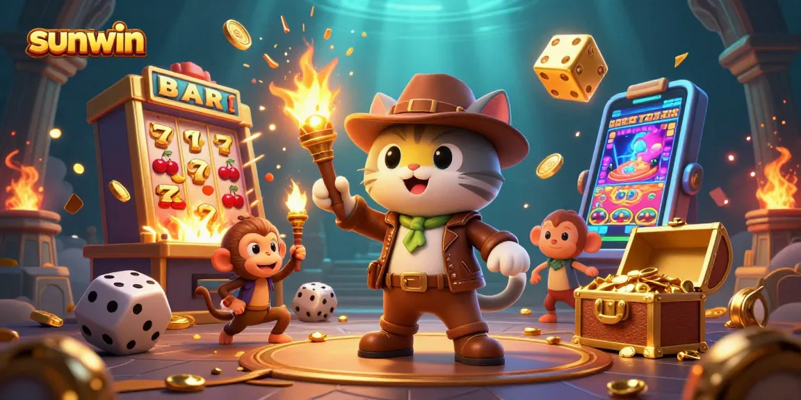 Spin to win with sunwin as the archaeologist cat uncovers a golden casino artifact.