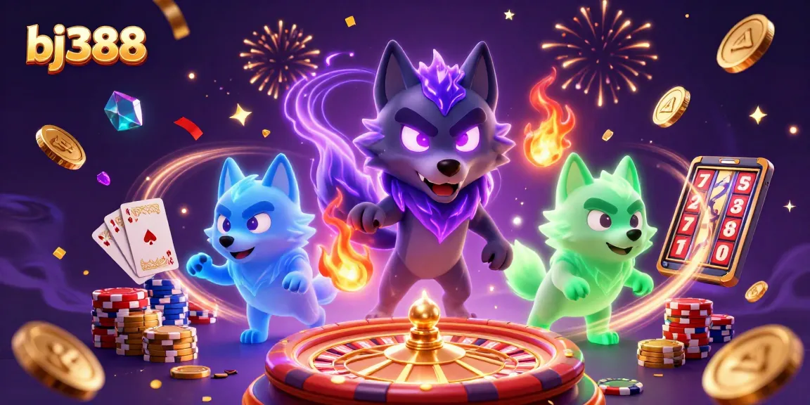 Experience thrilling gameplay with bj388's 3D casino scene filled with vibrant colors and dynamic elements.
