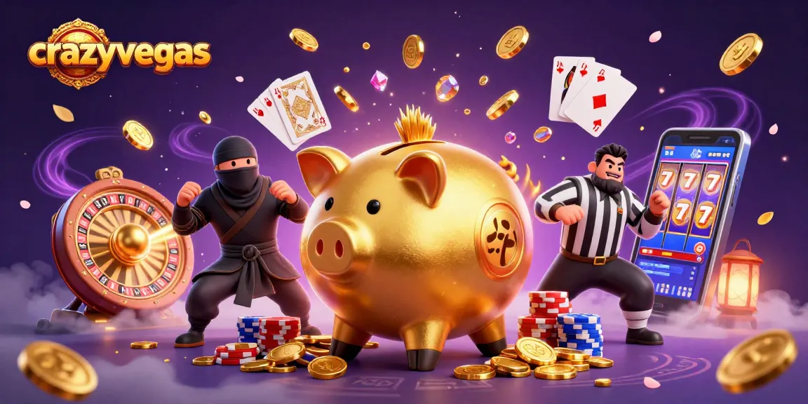 Experience the thrill of winning at crazyvegas with a dynamic casino scene showcasing excitement and gambling action.