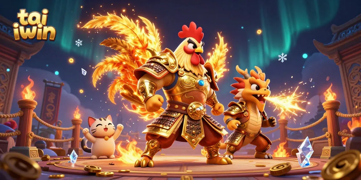 Experience thrilling adventures with tai iwin as powerful characters battle in a vibrant casino arena.
