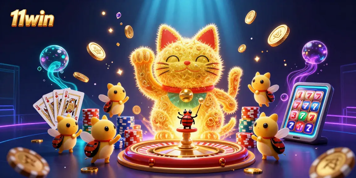 Win big at 11win with golden fireflies, lucky cat, and casino surprises!