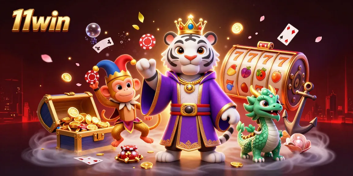Engage in thrilling gameplay at 11win with a vibrant 3D casino scene illustrating excitement!