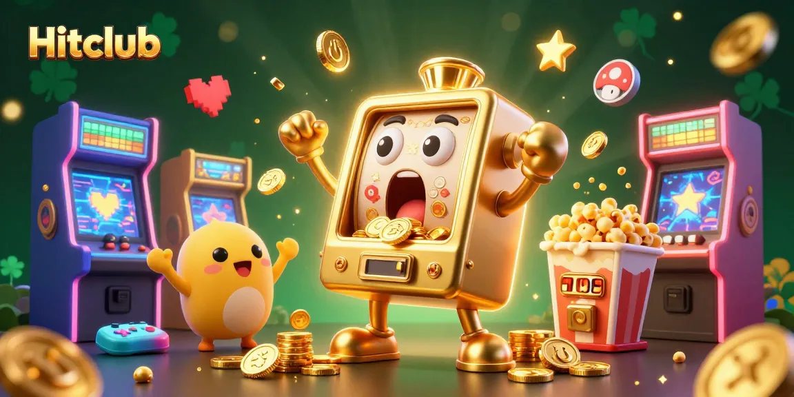 Experience the excitement of Hitclub with vibrant slot machines celebrating a jackpot.
